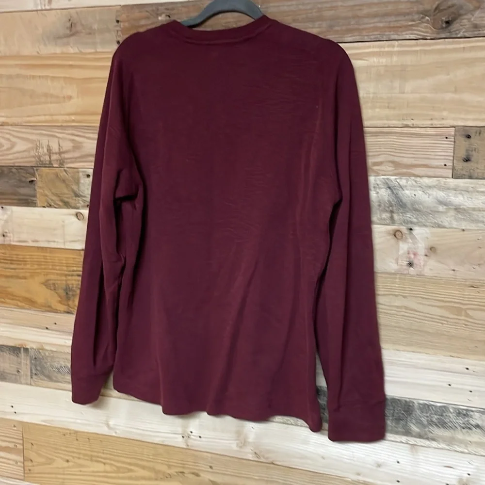 Banana Republic Size Medium Burgundy Long Sleeve Soft Wafer/Thermal Knit Shirt